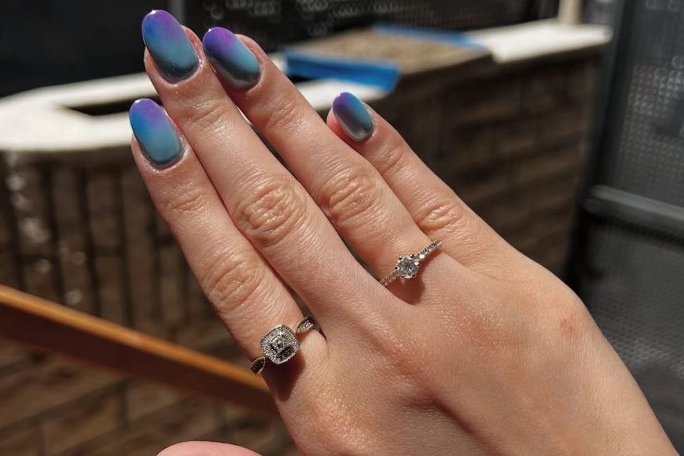 Mountain Peak blue nails